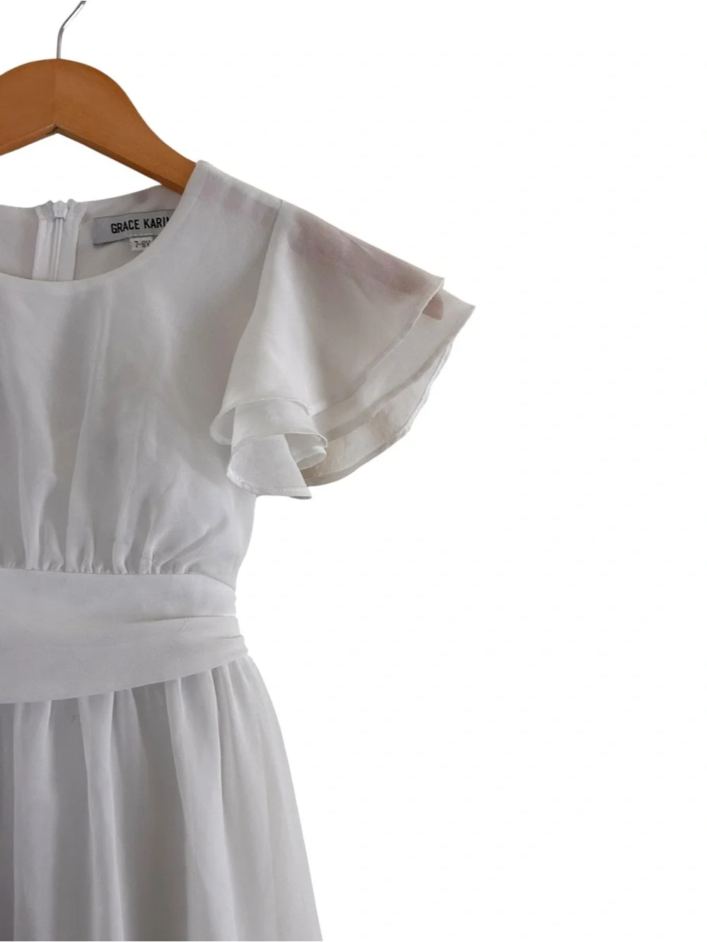 Grace Karin | Flutter sleeve lined back tie flowy formal dress